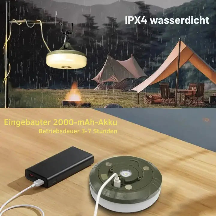4-in-1 Multifunktions-Campinglicht – Licht, Strom & Komfort