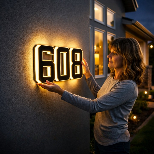 Solar Hausnummernschild – Automatisch leuchtend bei Dämmerung