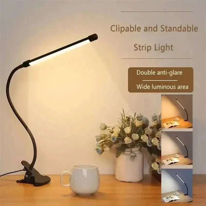 LED-Klemmleuchte mit Schwanenhals und Dimmfunktion
