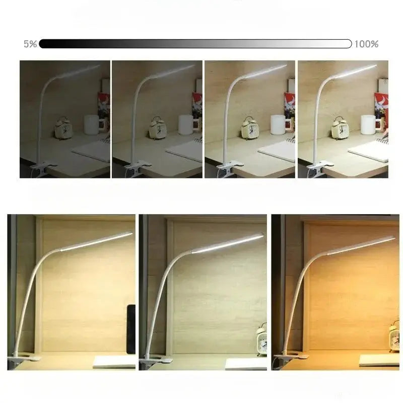 LED-Klemmleuchte mit Schwanenhals und Dimmfunktion