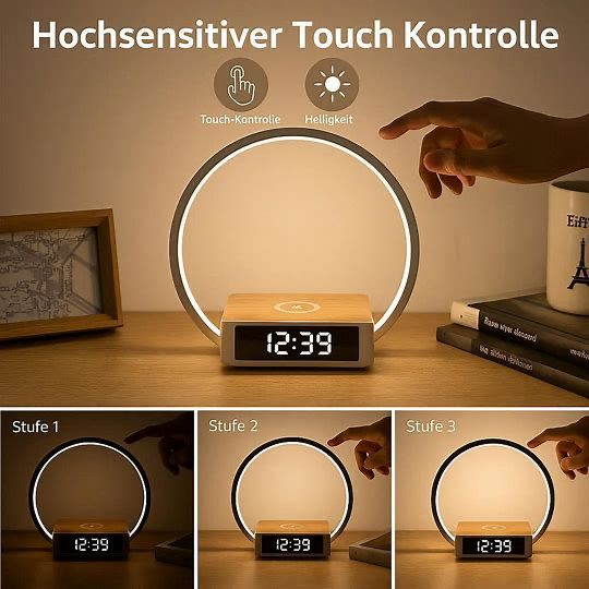 3 in 1 Kabellose Ladebettleuchte mit Wecklicht