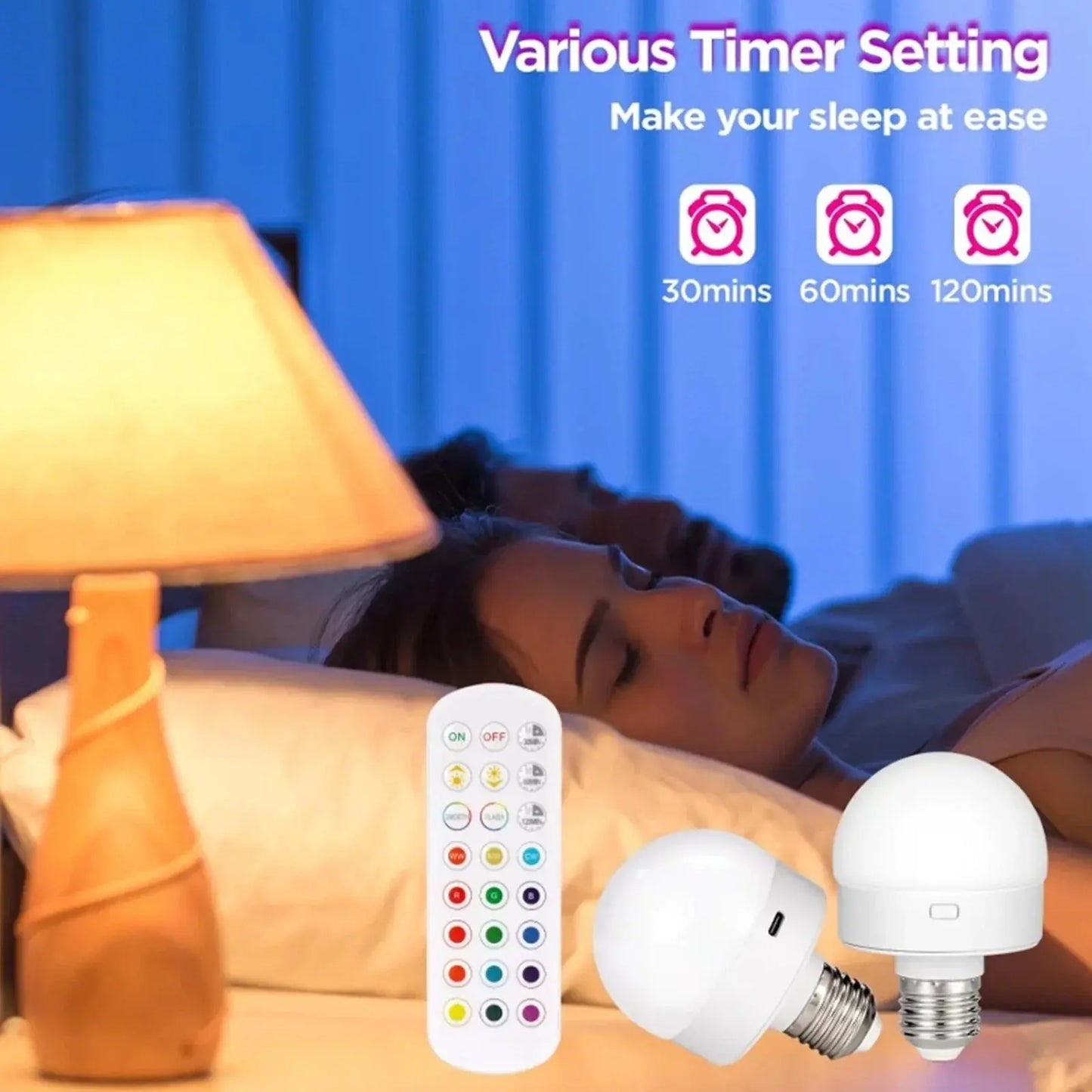 Wiederaufladbare RGB-LED-Lampe E27 mit Fernbedienung – Ganz ohne Kabel