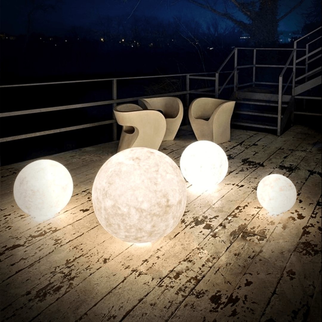Mondlampe mit Touch-Steuerung und Holzständer