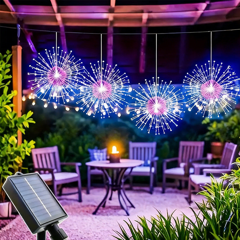 Solar-Feuerwerkslichter mit 200 LEDs - Warmweiß, Weiß, Bunt